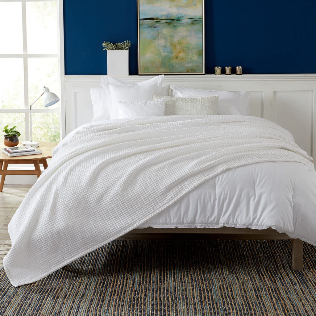 100% Cotton Waffle Weave Bed Blanket | Soft, Breathable, and Lightweight Blanket for All-Season | Perfect for