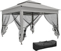 11' x 11' Pop Up Canopy, Outdoor Patio Gazebo Shelter with Removable Zipper Netting