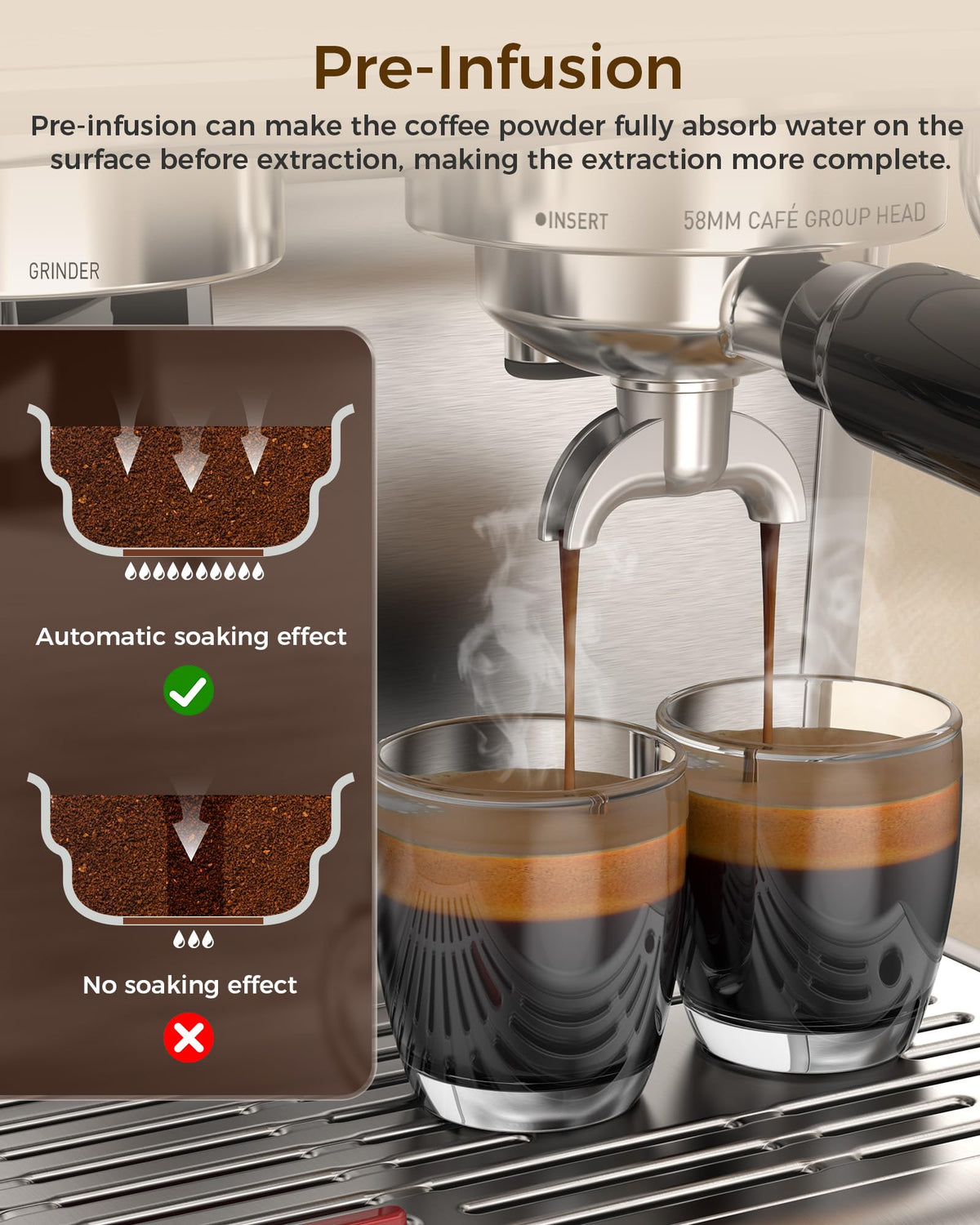 20 Bar Espresso Machine with Grinder & Milk Frother-Pro
