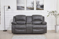 Power Reclining Bonded Leather, Grey, Loveseat