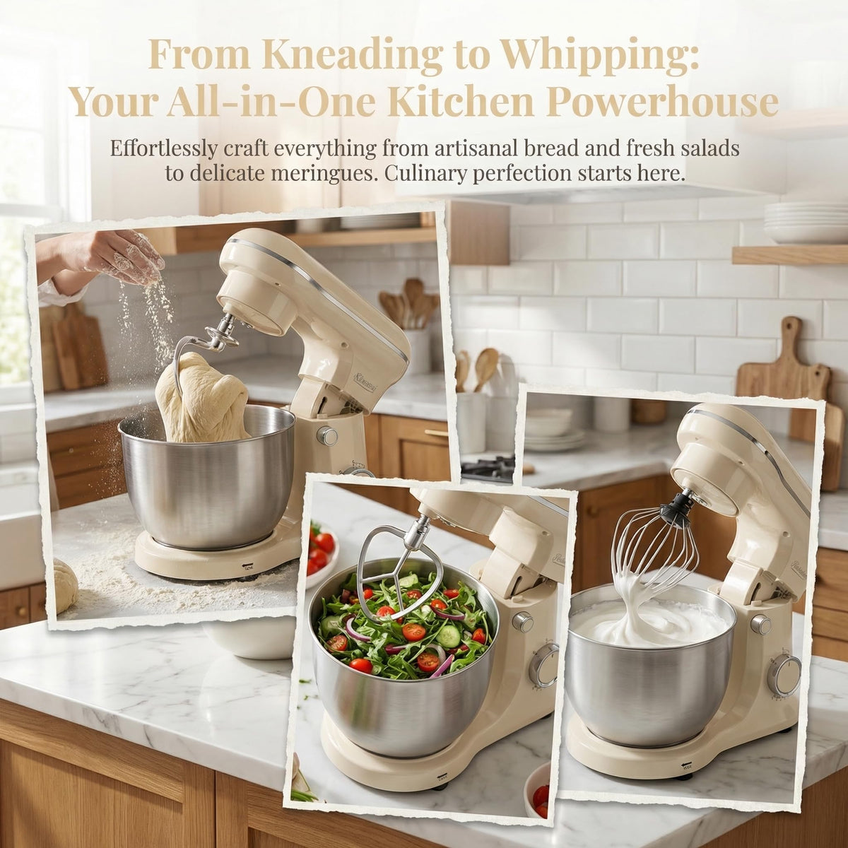 10 Speeds Stand Mixer With Bowl 6.5QT Stainless Steel, Electric Kitchen Stand Up Mixer for Baking Cakes Cookie Bread