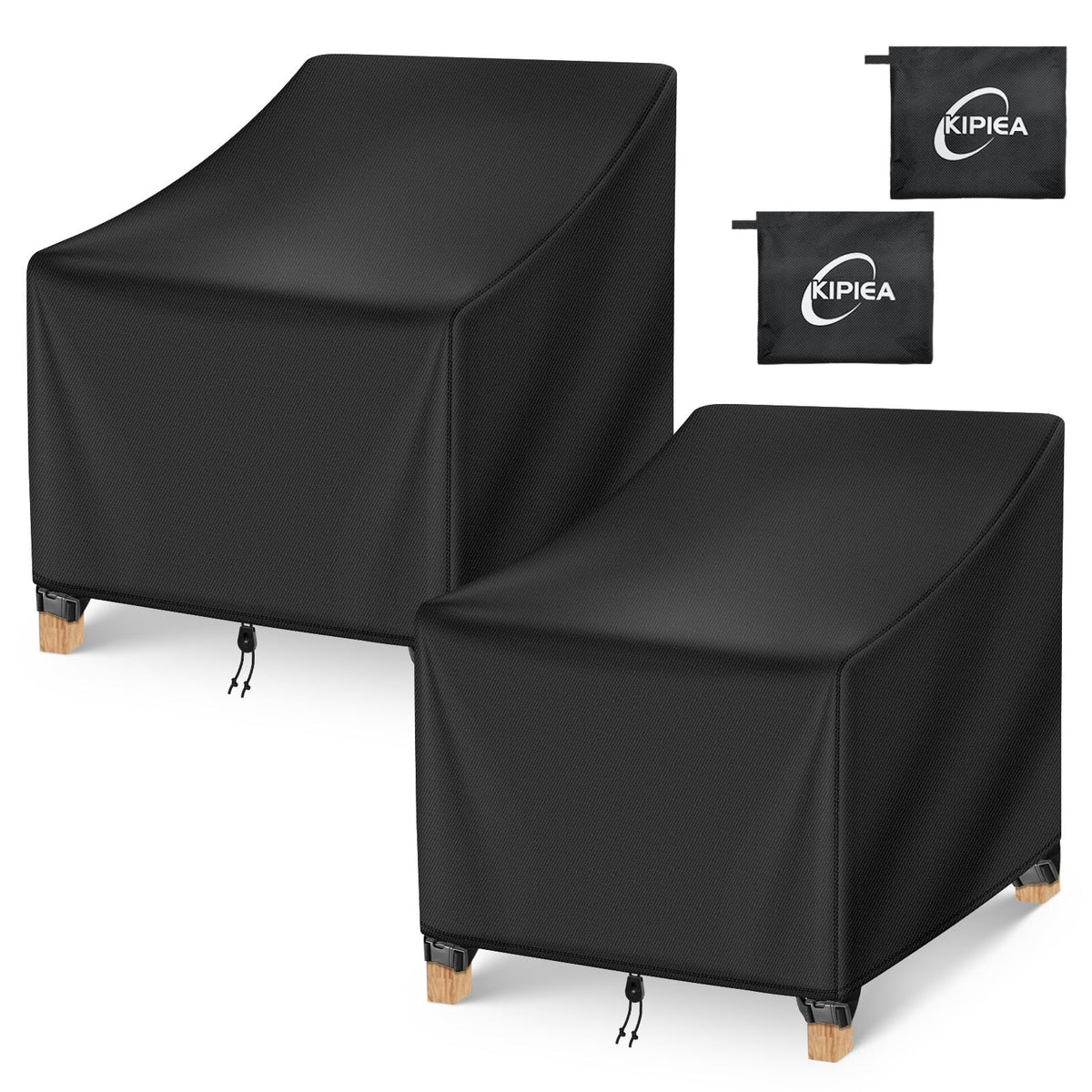Waterproof Winter 2 Pack - Heavy Duty Lawn Outdoor Furniture Chair Covers with Anti UV and No Tears, No Fading