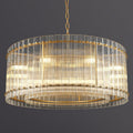 37" 8-Light Gold Modern Crystal 2-Tier Round Chandelier