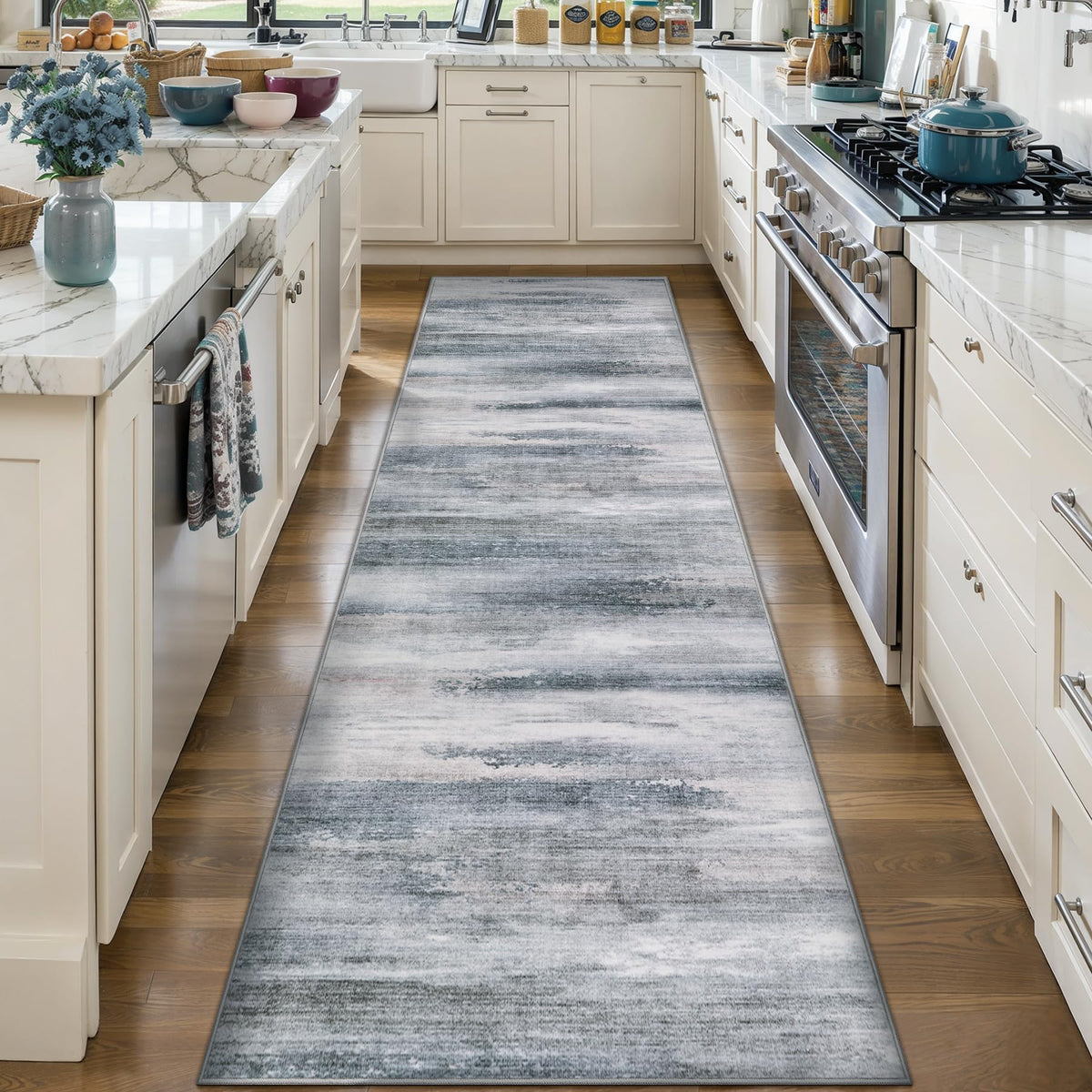 Abstract 3x10 Hallway Runner Rug, Modern Non Slip Runner Rugs