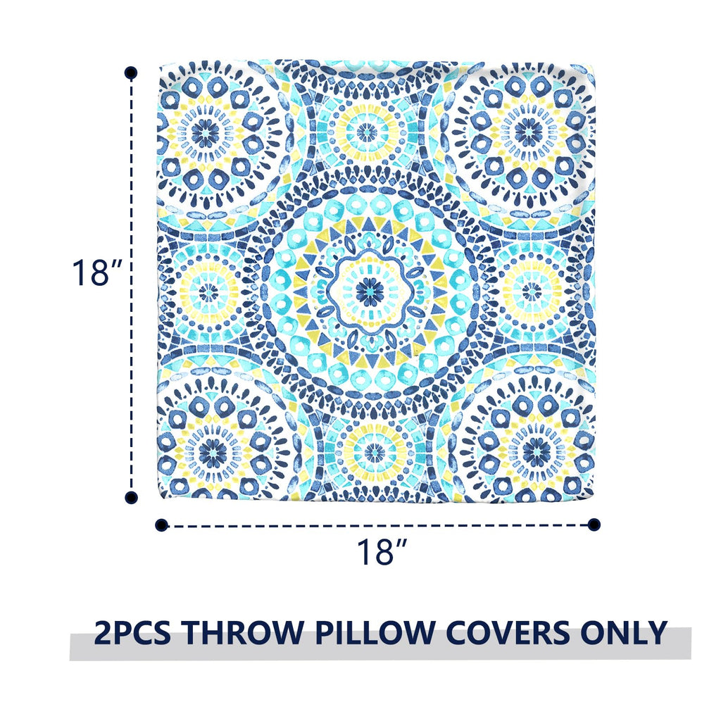 Outdoor Throw Pillow Covers 18"x18", Decorative Pillow Covers Furniture, Modern Cushion Cases for Garden Couch Home
