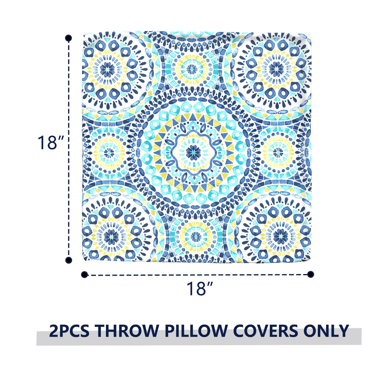 Outdoor Throw Pillow Covers 18"x18", Decorative Pillow Covers Furniture, Modern Cushion Cases for Garden Couch Home