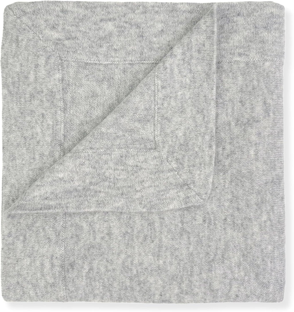 100% Cashmere Baby Blanket Luxe Knit 32" x 40" Gray