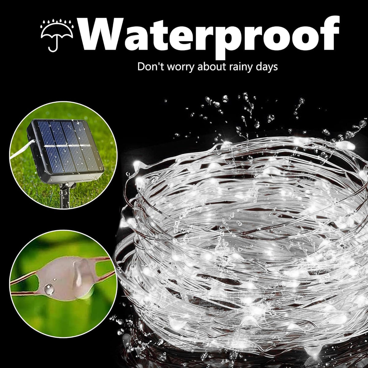 Solar Fairy Lights, 4Pack Total String Lights, White