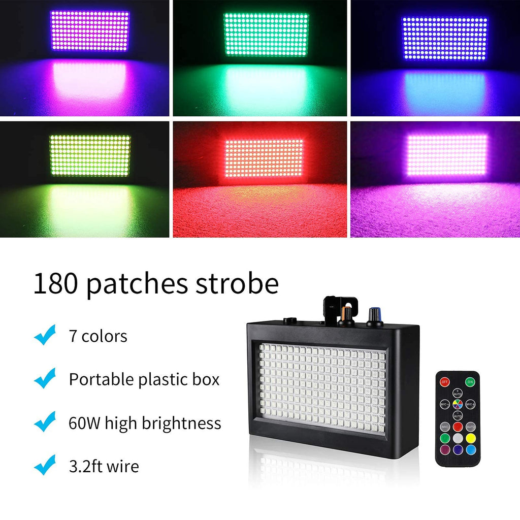 Stage Strobe Light, Super Bright Flash Stage Lighting, Sound Activated and Speed Control White Strobe Light, Flash