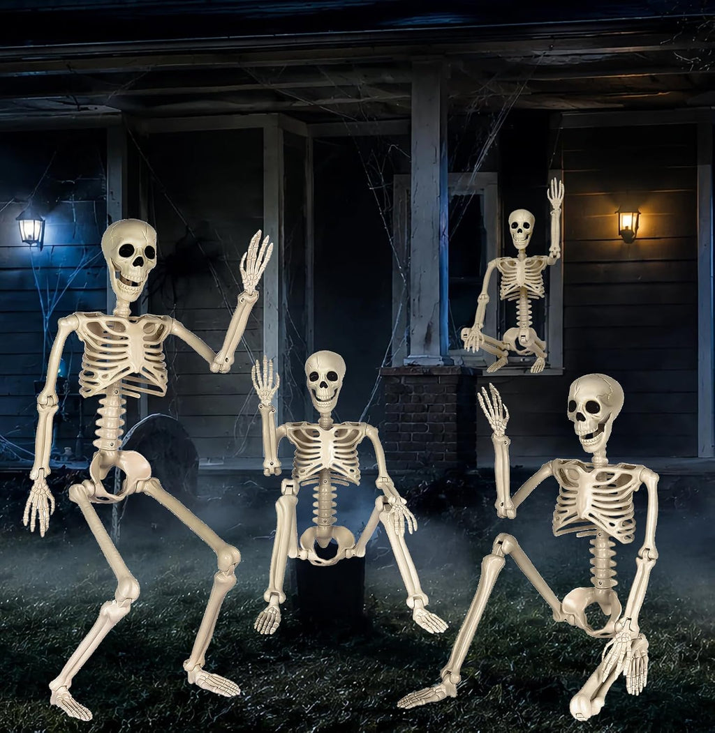 Halloween Decorations outdoor, 2Pack 36" halloween-Skeletons Decoration indoor-3ft Life Size Human Plastic Skeleton