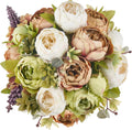 Peonies Artificial Flowers, 13 Stems Faux Peonies Real Touch 2 Pack - Set of 2
