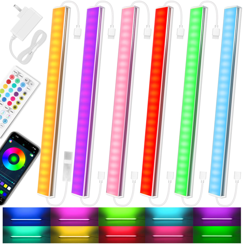 6 Pack RGB Under Cabinet Lights with App and Remote Control