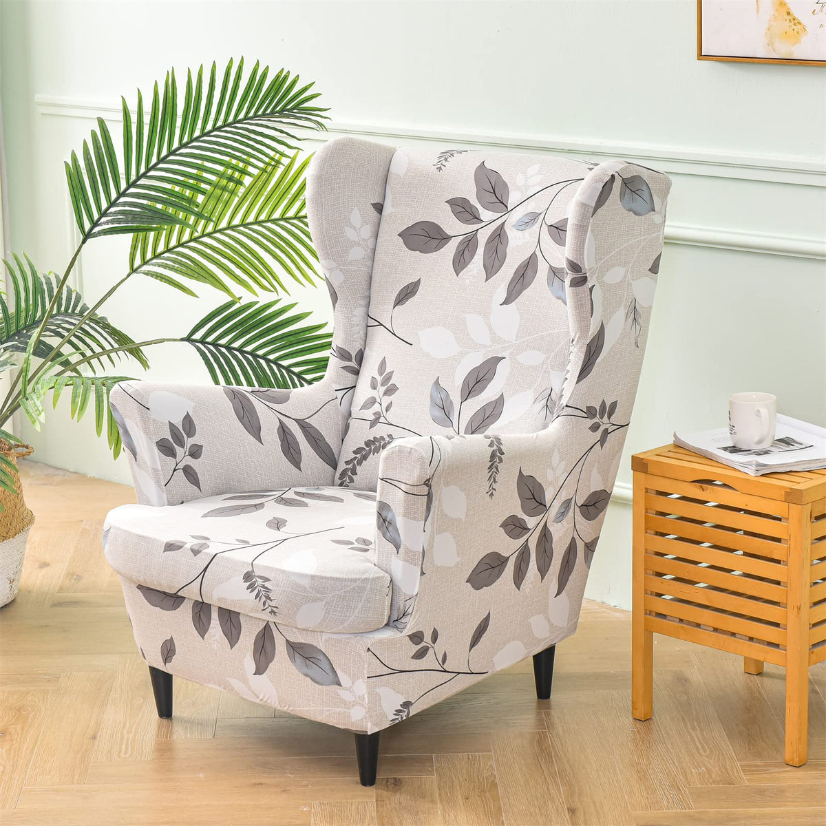 Stretch Wing Chair Slipcovers 2 Piece Wingback Chair Covers, A13