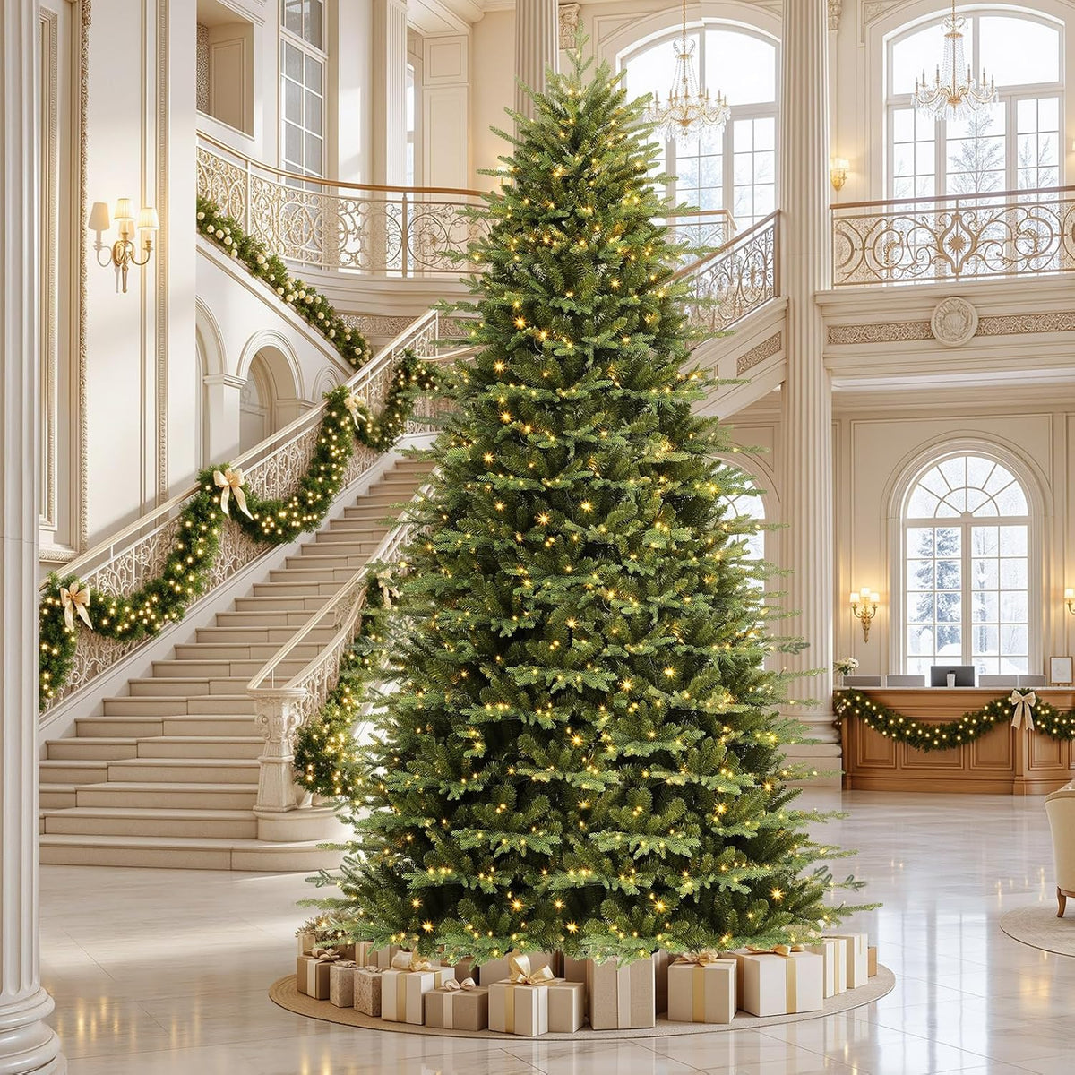 Prelit Artificial Aspen Christmas Tree with Remote Control