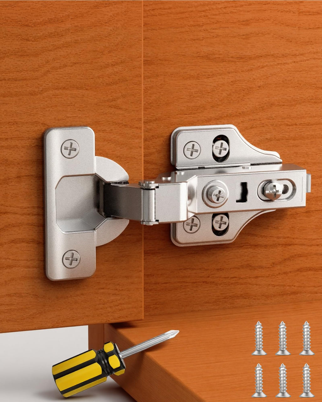 60 Pack Inset Soft Close Cabinet Hinges, Stay at Will 105° Concealed Hinge, Smooth Slow Self Closing, 3D Adjustment
