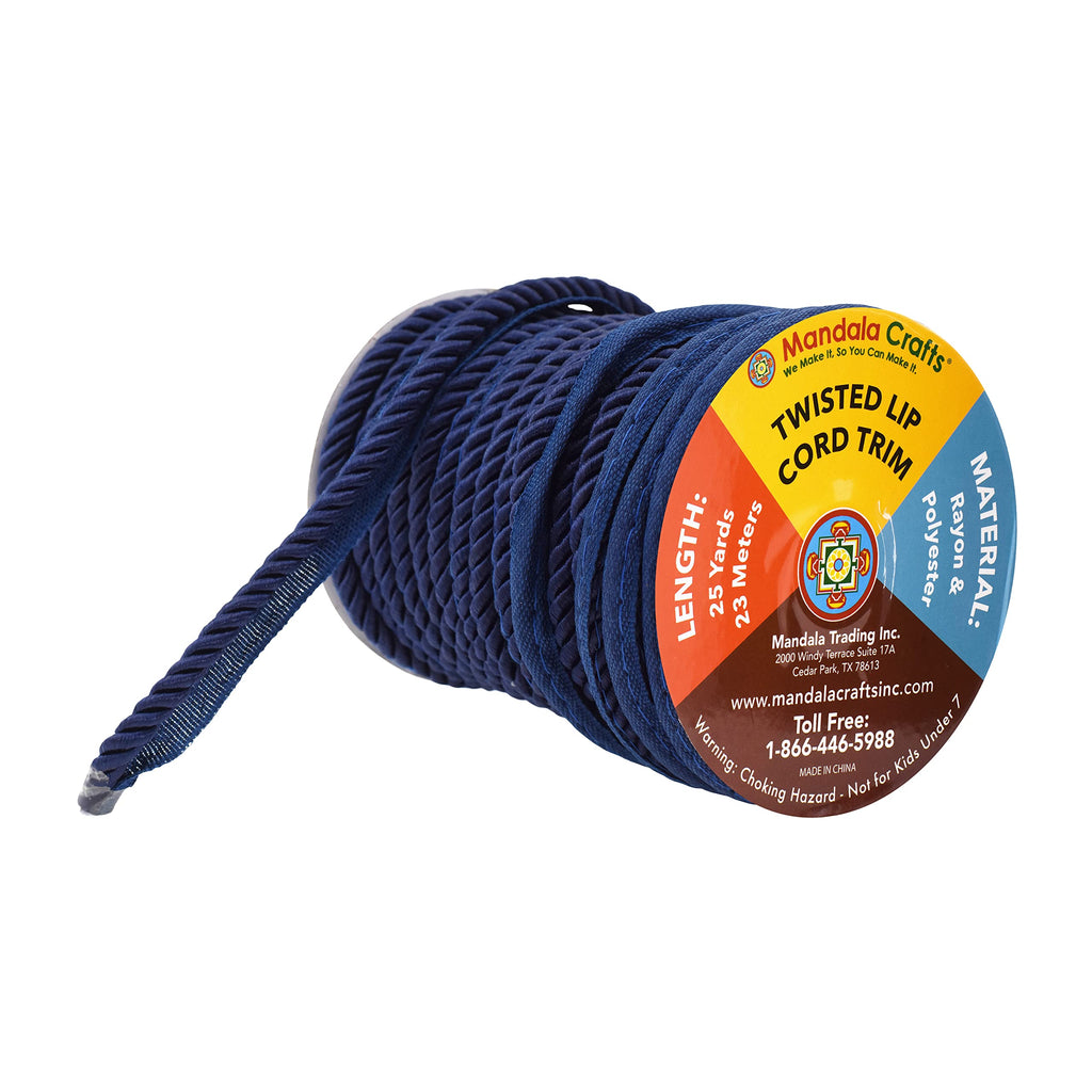 Navy Blue Twisted Lip Cord for Sewing Piping Upholstery Trim