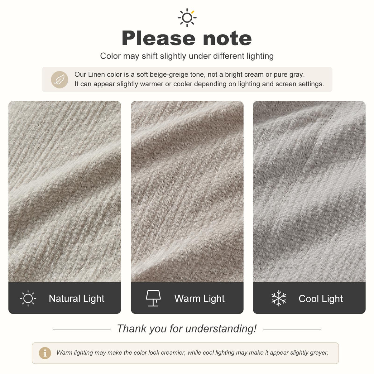 Muslin Duvet Cover, 100% Cotton Gauze, Soft Textured Linen Color