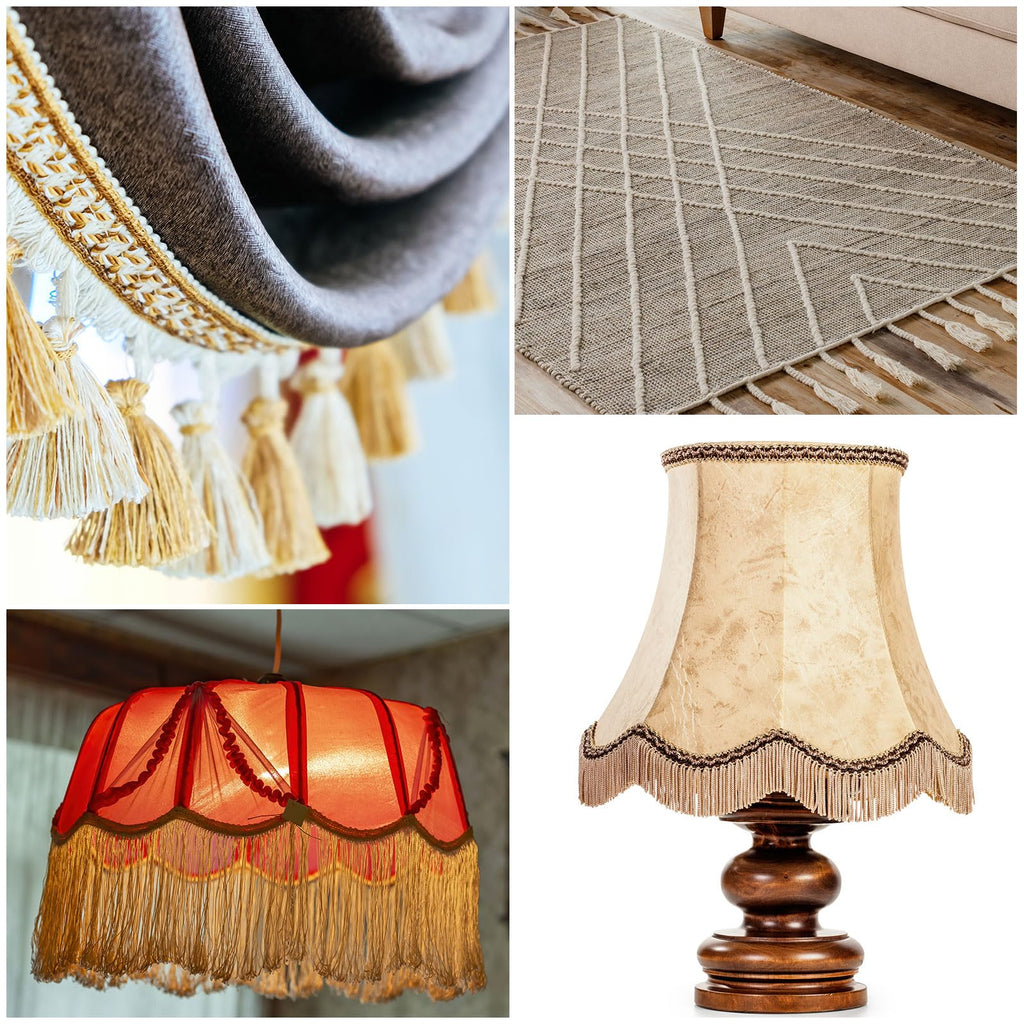 8 Inch Chainette Fringe Trim Tassel Sewing Trims Polyester Fringe Ribbon for DIY Sewing Crafts Clothing Lamp - 10 Yards