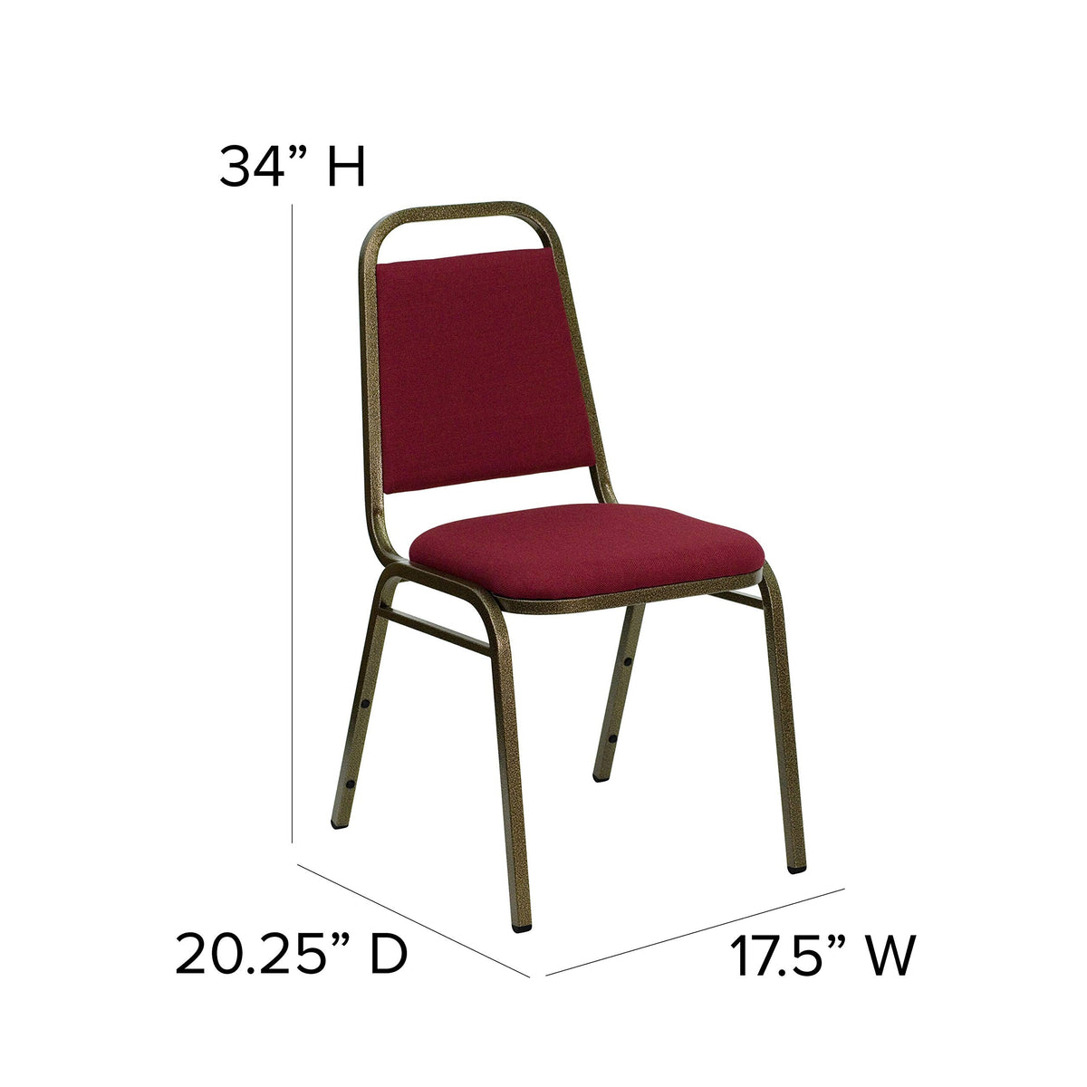 Hercules Fabric Banquet Chair, Burgundy, 4-Pack