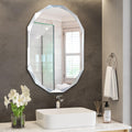 24" x 36" Silver Oval Bathroom Mirror Beveled Edge Frameless Mirrors