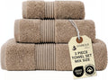 Boulevard Series 3-Piece Mix Size Luxury Bathroom Towel Set - Includes Bath Towel, Hand Towel & Washcloth, Soft 600