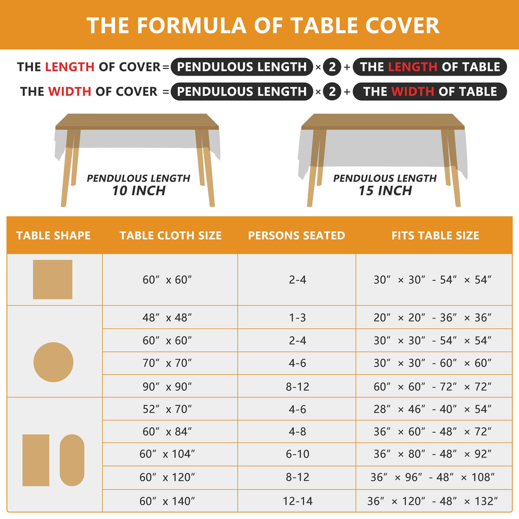 Fall Tablecloth Rectangle 60x120 Inch Thanksgiving Home Party Decor