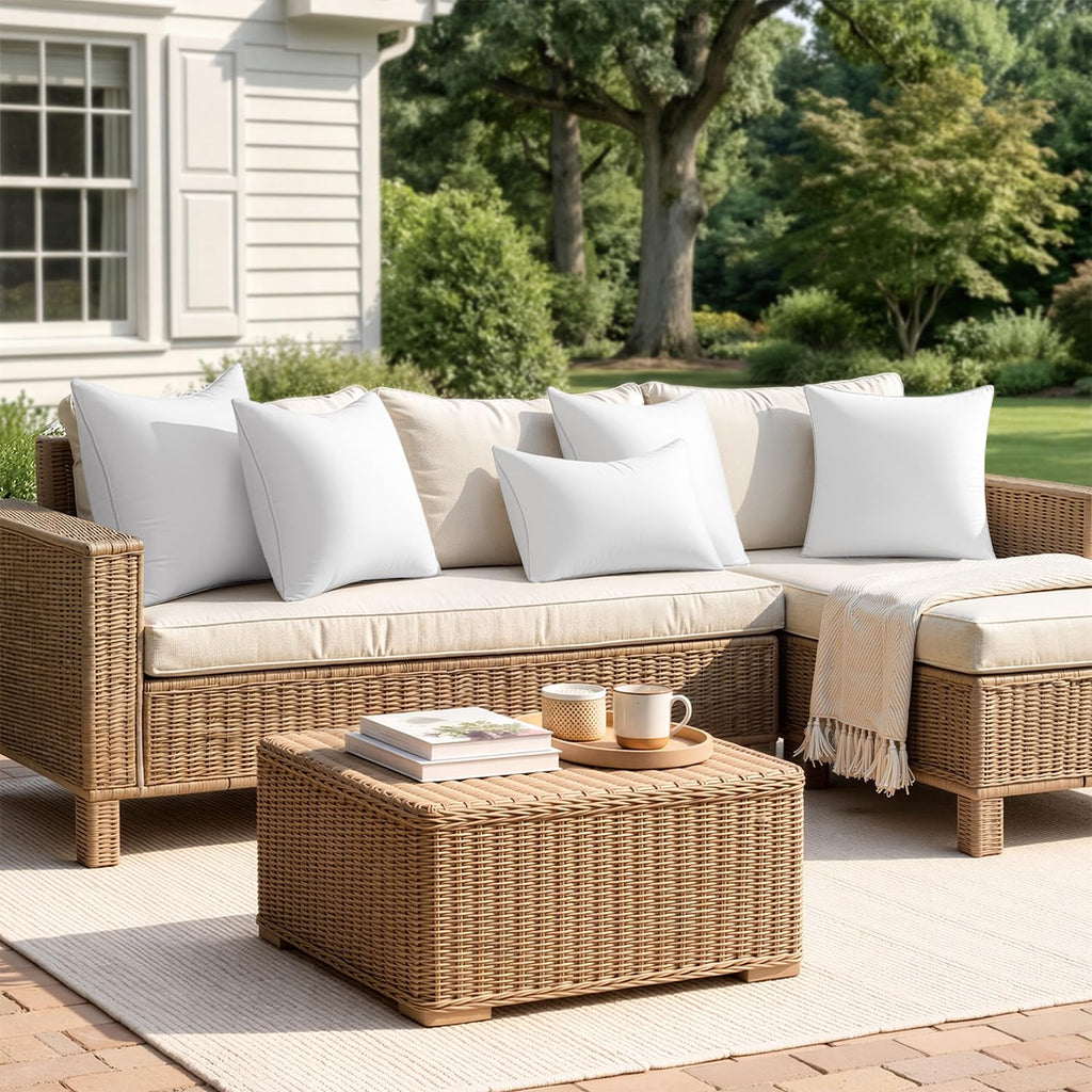 Pack of 2 20x20 Outdoor Square Pillow Inserts Sofa Garden
