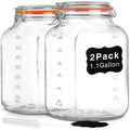 1.1 Gallon Wide Mouth Airtight Glass Storage Containers with Lids