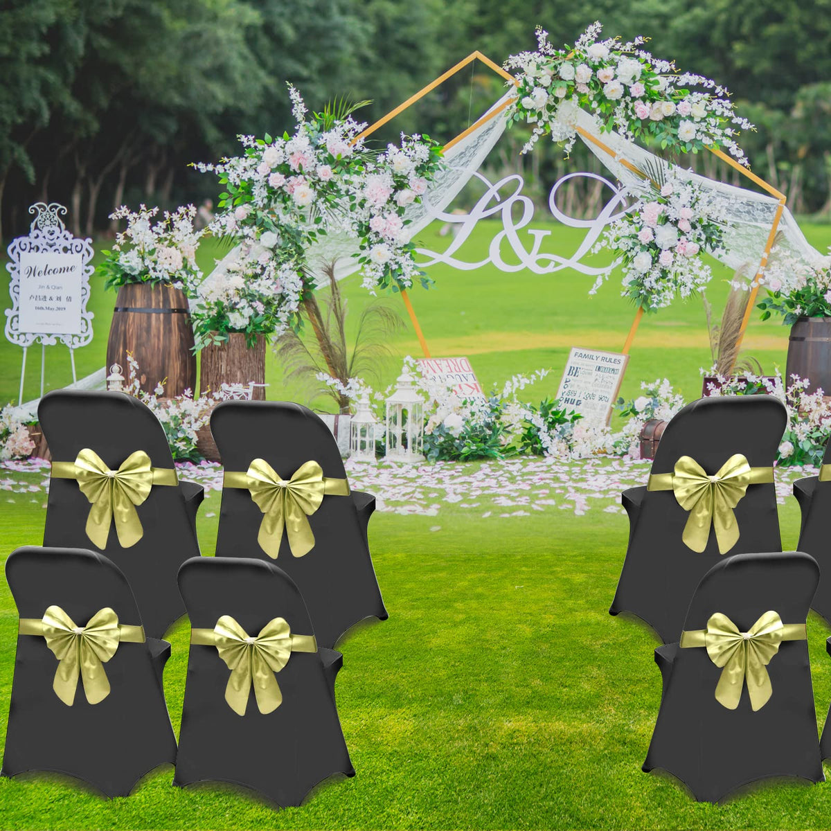 Folding Chair Covers for Wedding, 10pcs Stretch Spandex Washable Fabric Chair Cover, Decoration Chair Cover for
