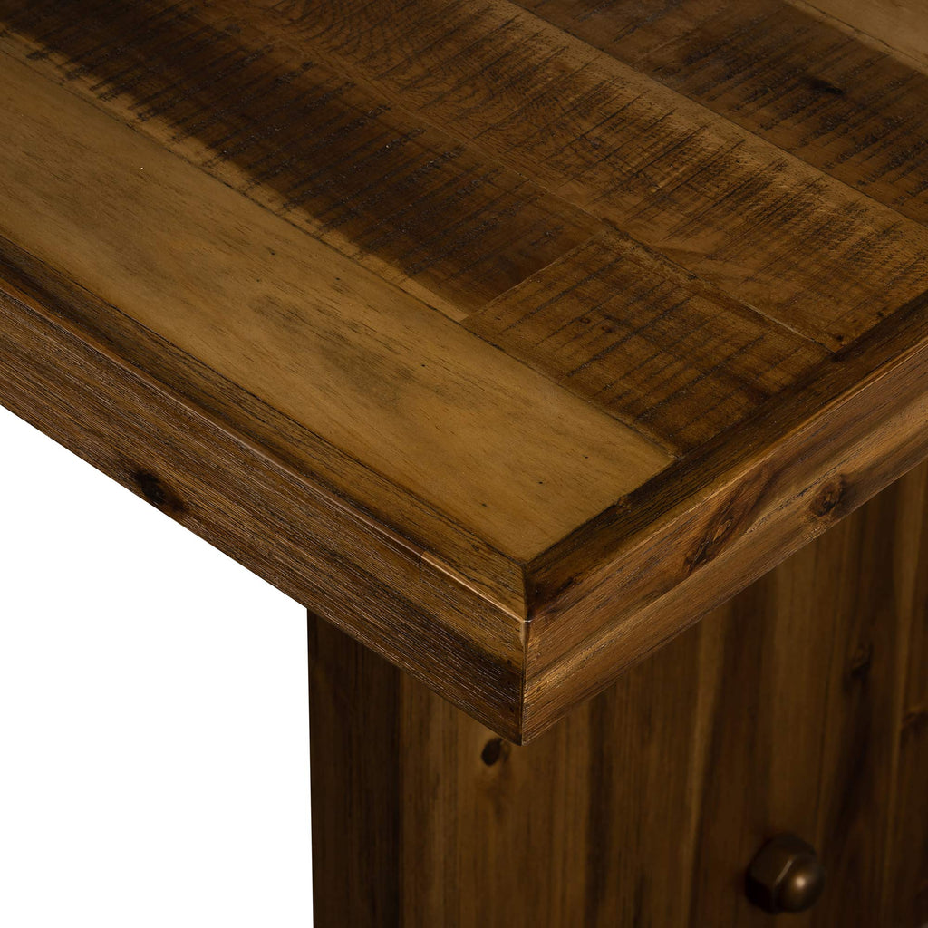 Superb Mixed Wood Dining Room Kitchen Table, 76" Wide, Rustic
