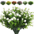 Artificial Flowers, Fake Boxwood Outdoor UV Resistant Plants, 8 Packs