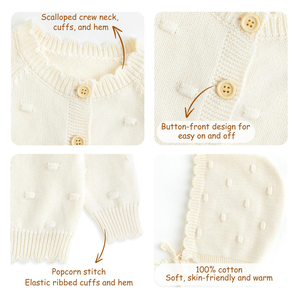 Baby Girl Cardigan,Cream Embroidery