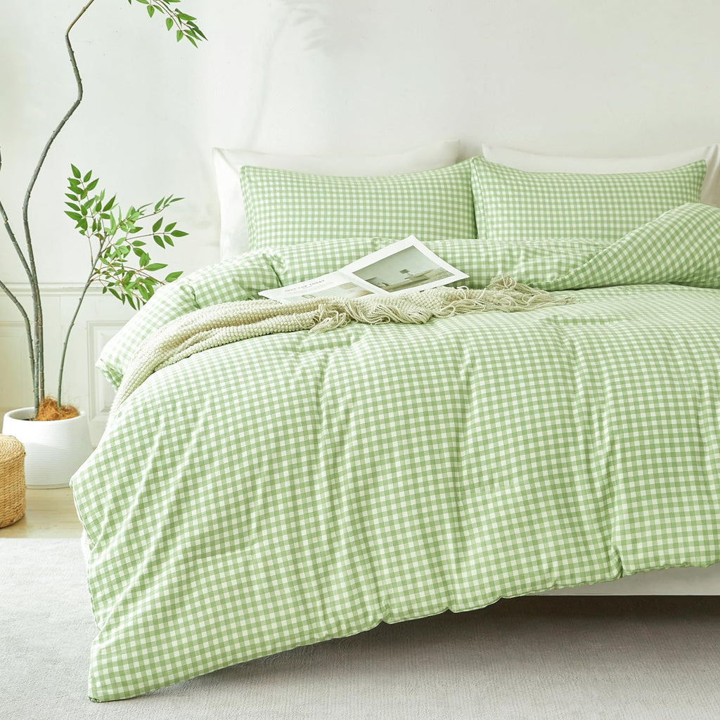 Comforter Set, Green Gingham