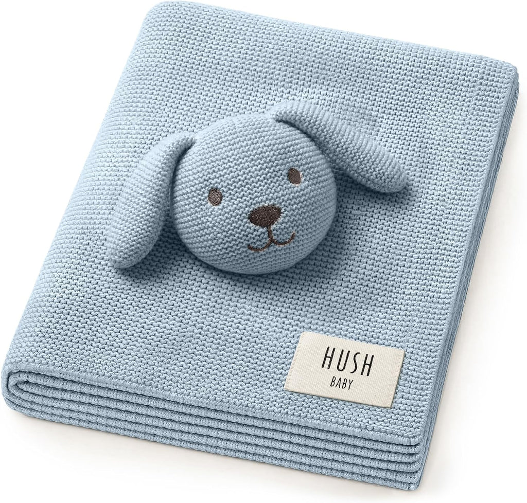Certified Knit Comfort Blanket with Integrated Lovey - Organic Cotton & TencelTM Lyocell Blend | A Refined Expression