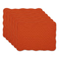 Quilted Farmhouse Collection Tabletop, Placemat Set, Pumpkin Spice, 6 Piece