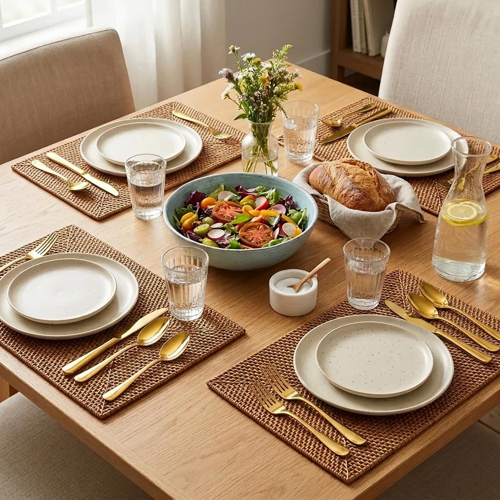 20-Piece Gold Silverware Set, Stainless Steel Flatware Set Service for 4