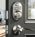 RZ-C Keyless Entry Door Lock with 2 Lever Handles, Satin Nickel