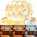 3 Pack 9.9FT Under Cabinet Lights Battery Powered with Remote, 12 Modes, Self-Adhesive, Flexible, Dimmable, Timer