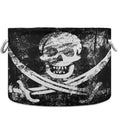 Collapsible Large Capacity Basket Vintage Skull Pirate Flag Clothes Toy Storage Hamper with Durable Cotton Handles