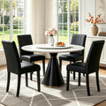Dining Chairs Set of 4, Faux Leather Dining Room Chairs, Upholstered Modern Kitchen Parsons Chairs with Sturdy Wood
