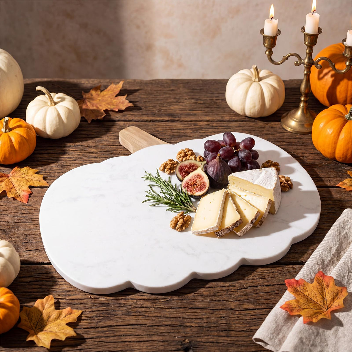 Pumpkin Marble Cutting Board 11 x 9.8 Inch Marble Cheese Board
