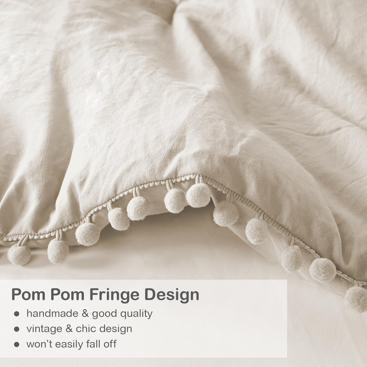 Beige Boho Comforter Set, Queen Size Bedding Sets