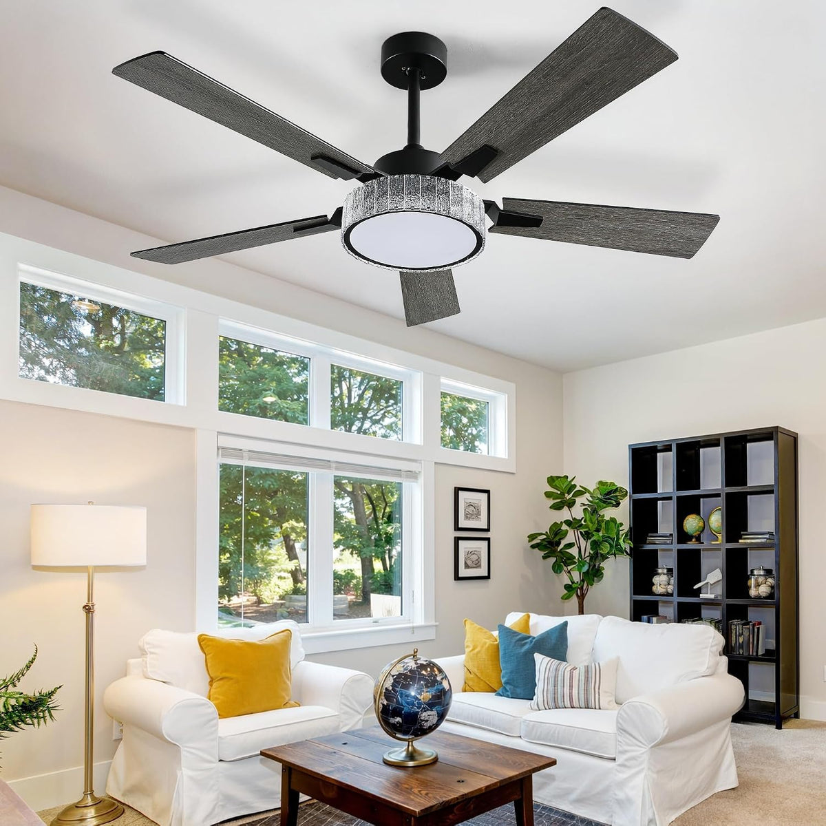 52" Smart Chandelier Ceiling Fan with Light & Remote