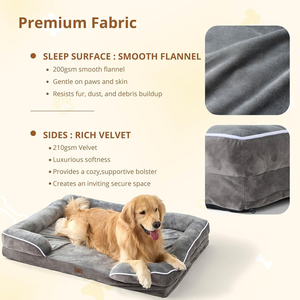 Orthopedic Dog Bed Medium Size Dogs: Comfort Cats Couch Sofa with Washable Removable Cover, Soft Flannel