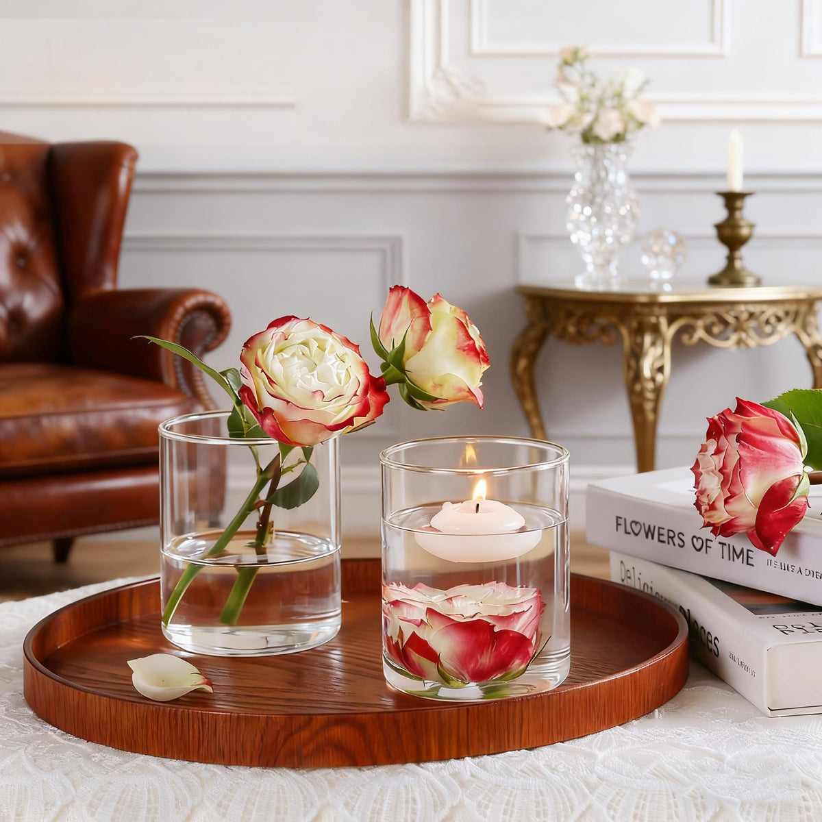 12pcs 4 Inch Clear Glass Cylinder Vases for Centerpieces