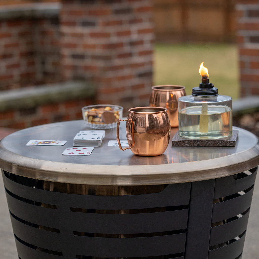 Patio & Celebration Tabletop Fire Pit Cover - 25.6" Durable Stainless Steel Lid - Weather-Resistant Outdoor Fire Pit