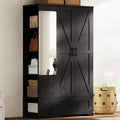 Armoire Wardrobe Closet 70 Inches, Large Storage with Mirror, 2 Doors, Drawer, and Shelves, Modern Bedroom