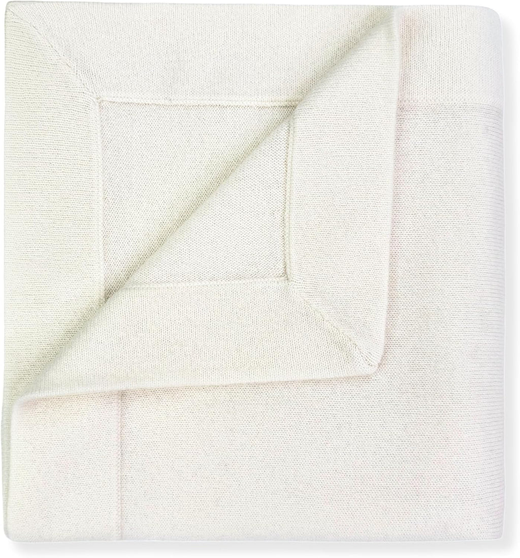 100% Cashmere Baby Blanket Luxe Knit 32" x 40" Cream