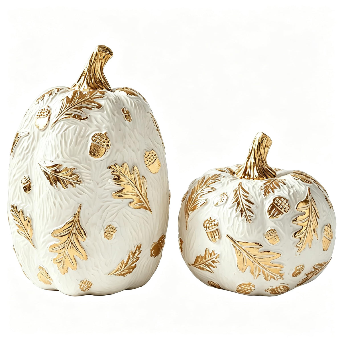 2Pcs Fall Pumpkin Decor, Fake Resin Pumpkin Table Decorations