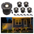 Brass Well Lights, 12V Low Voltage Wired 2700K In-Ground, 6PK